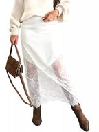 Livia Lace Skirt detail view styled for Avrienne