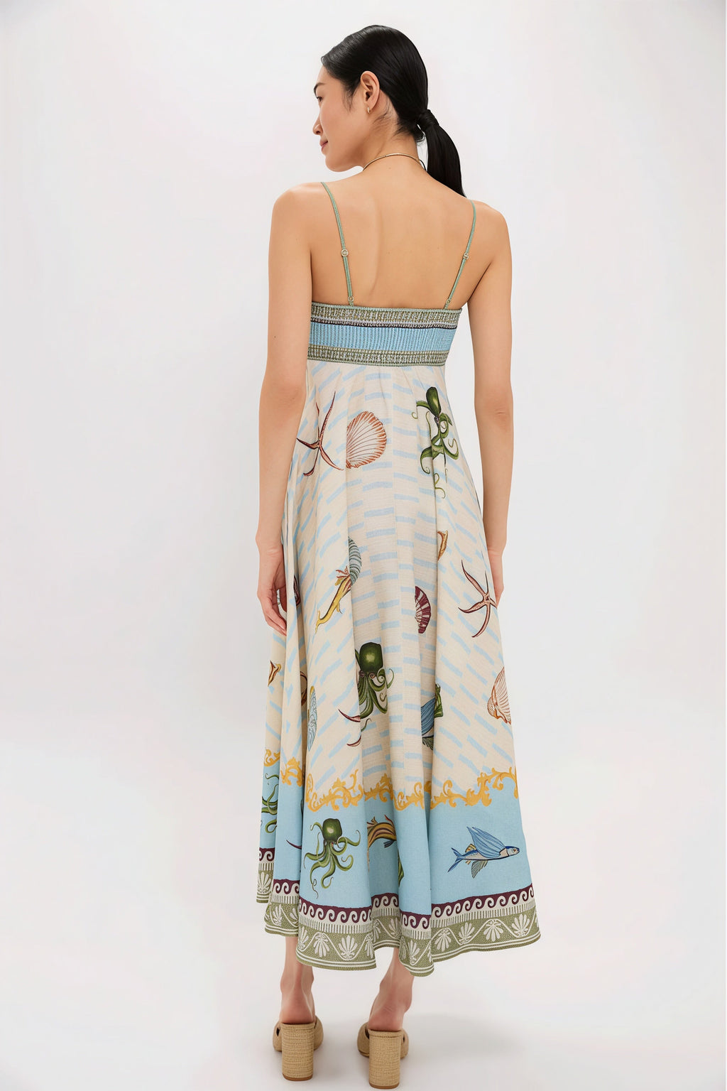 High Waist Print Cami Casual Maxi Dress image 2