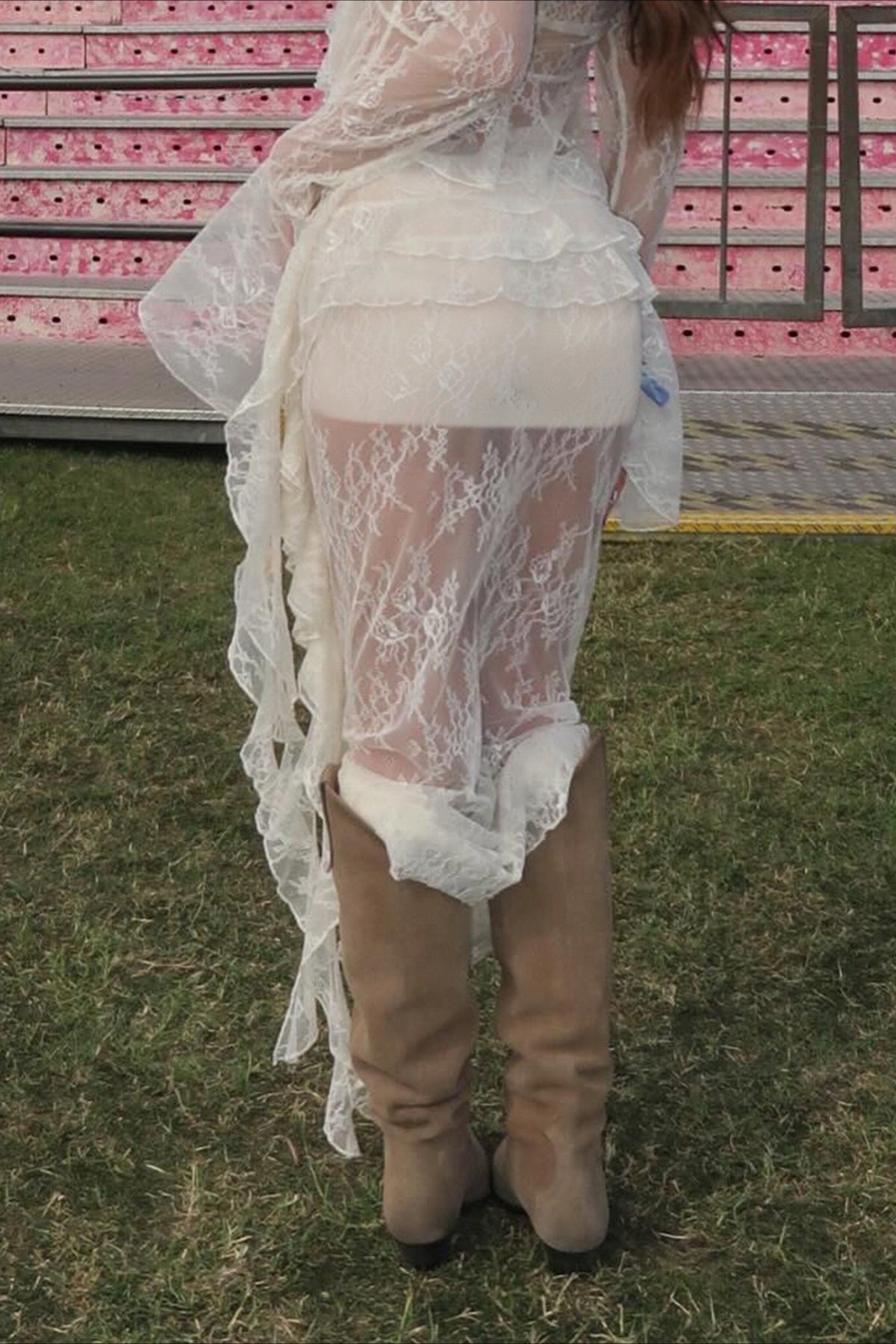 Ruffled Lace Asymmetrical Skirt image 3