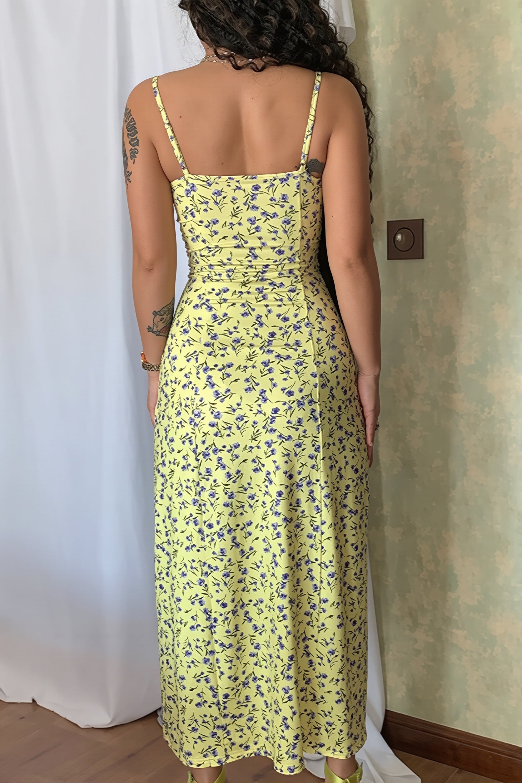 Elegant Floral Split Cami Maxi Dress image 10