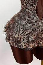 Leopard Print Sexy Halter Tie Tiered Mini Dress image 6