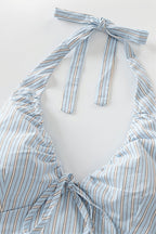 Sweet Striped Tie Backless Halter Top image 4