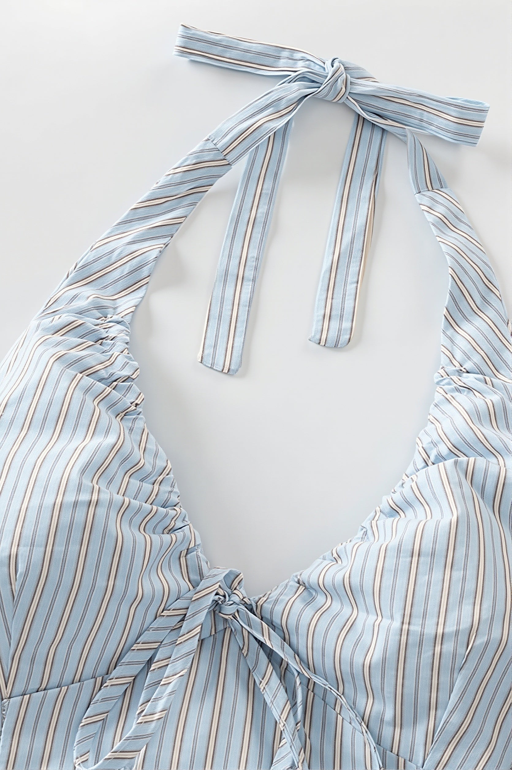 Sweet Striped Tie Backless Halter Top image 4