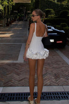 Backless Ruching Hem Sleeveless Cocktail Dress image 4