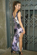 Ruffled U-Neck Backless Maxi Dress image 3