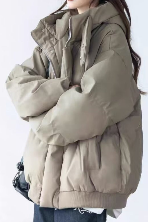 Stand Collar High Neck Hooded Puffer Jacket image 6