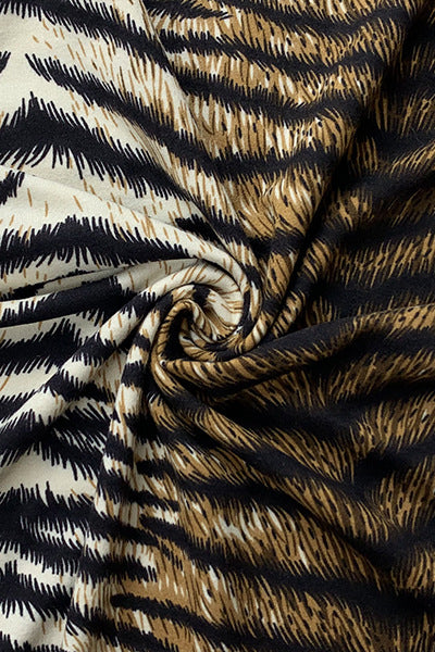Elegant Leopard Print Fitted Sleeve Maxi Dress image 4