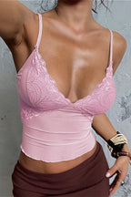 Sexy V Neck Lace Slim Cami Top image 6