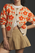Jacquard Button-Up Knit Cardigan image 2