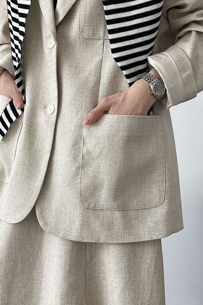 Linen Relaxed Fit Blazer image 9