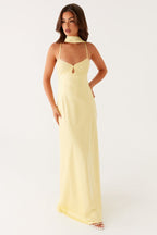 V Neck Tie Back Satin Maxi Dress image 4