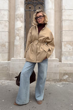 Barnfit Midi Drawstring Trench Coat image 5