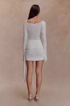 Sexy Slim-Fit Waist-Cinched Lace-Knit U-Neck Sweater image 6