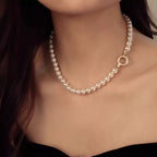 Elisa Pearl Necklace styled for Avrienne