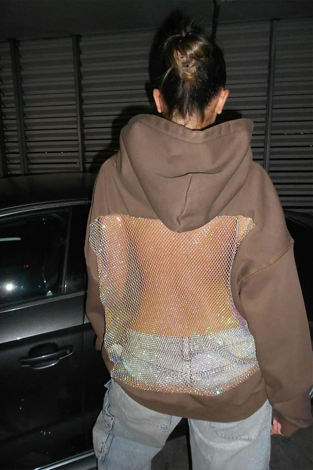 Mesh Cutout Hooded Long Sleeve Casual Sporty Hoodie image 5