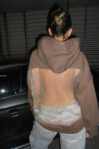 Mesh Cutout Hooded Long Sleeve Casual Sporty Hoodie image 5