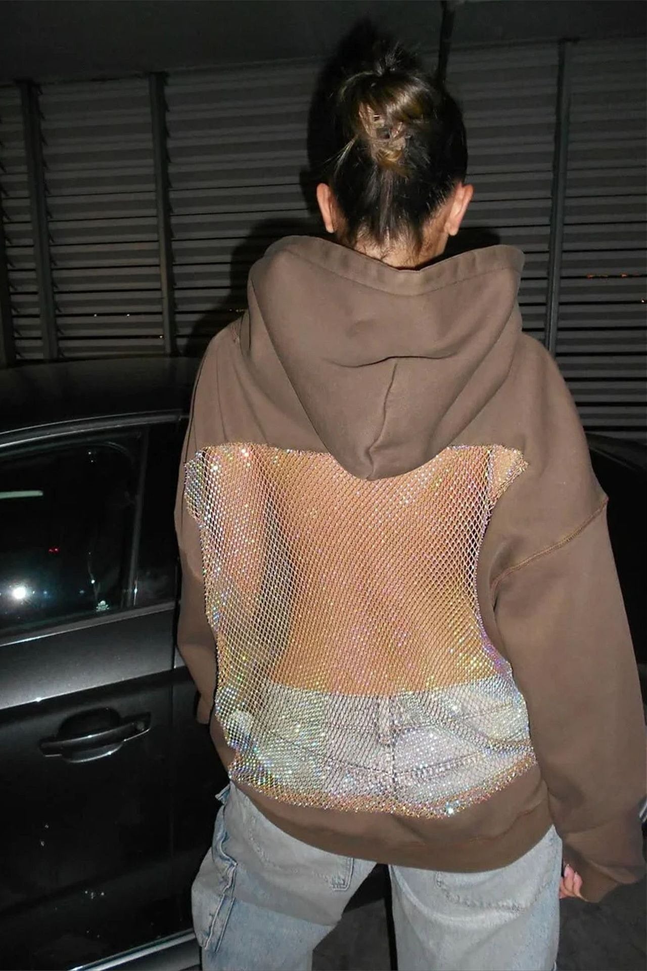 Mesh Cutout Hooded Long Sleeve Casual Sporty Hoodie image 5