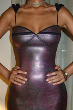 Sexy Solid Cami Waist Cinched Mini Dress image 5