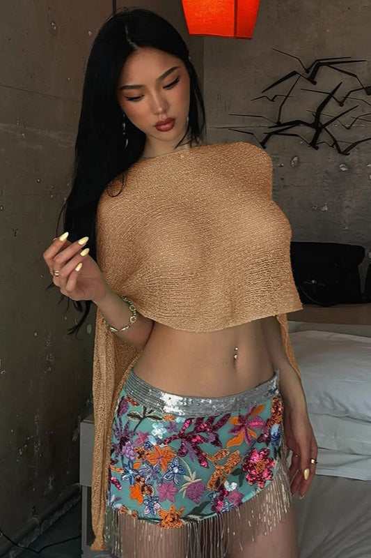 Loose Solid Casual Knit Shawl Blouse image 9