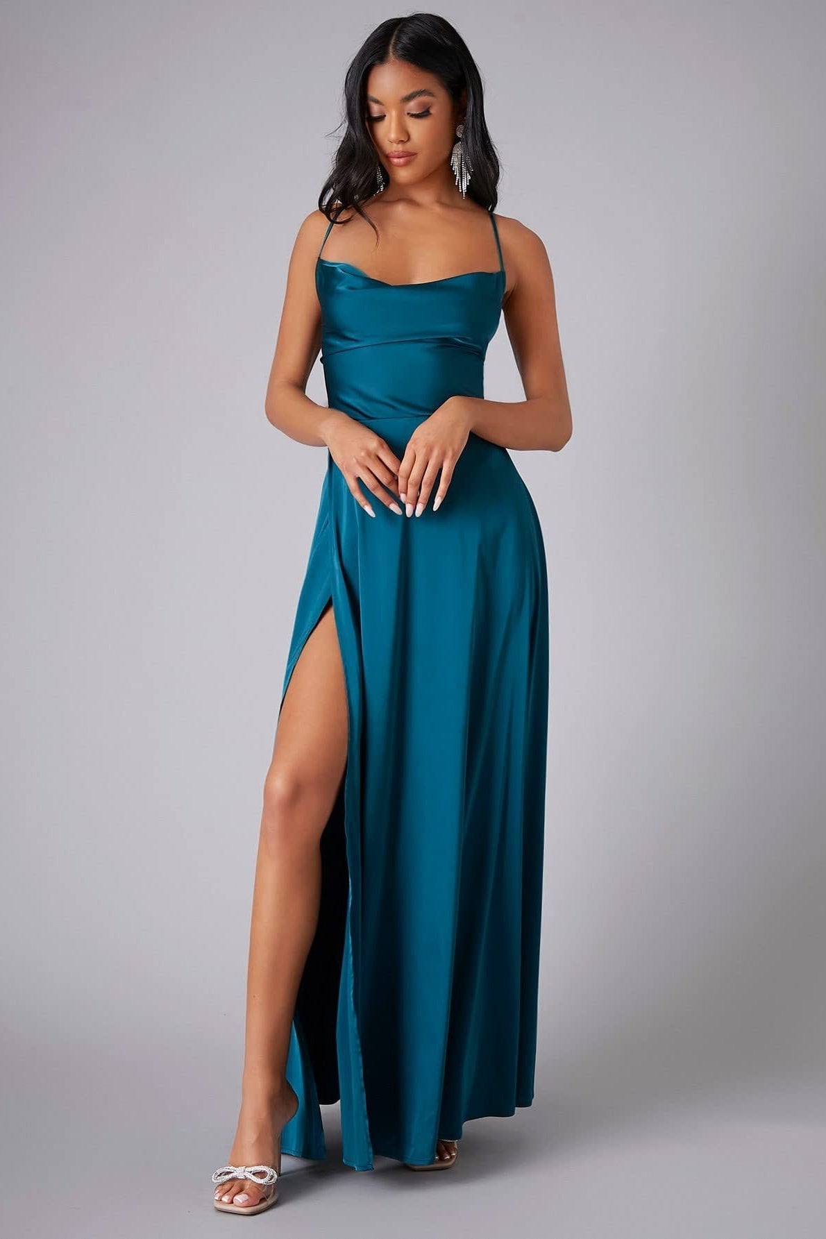 Elegant Spaghetti Strap Ruched Formal Dress image 13