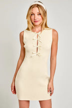 Sleeveless Bow Cutout Knit Sweater Dress image 1