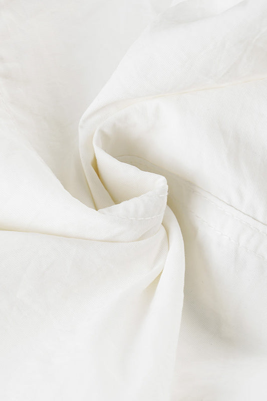 White Drawstring Wide-Leg Cargo Pant image 8