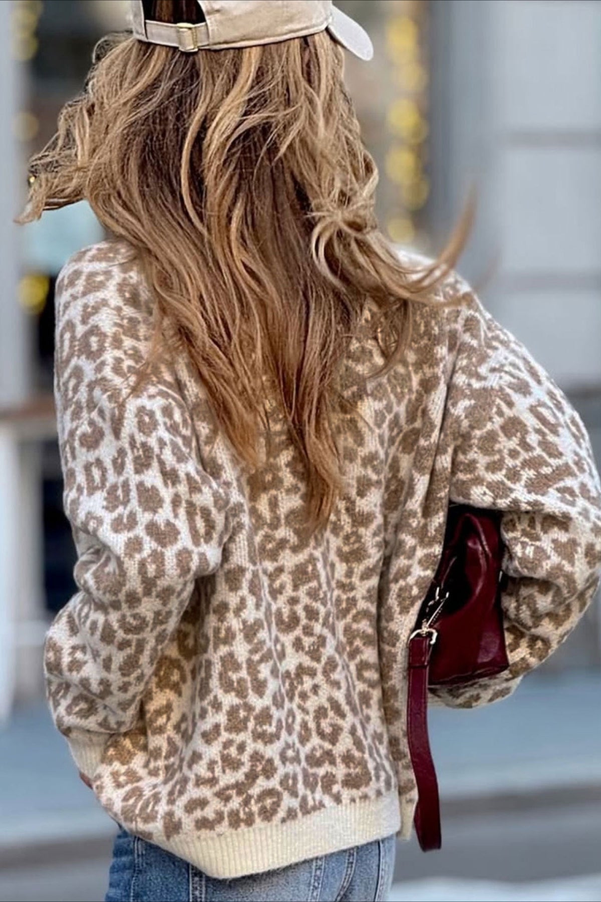 Leopard Print Crew Neck Cardigan image 4