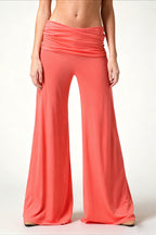 Solid Wide Leg Flare Casual Pants image 2
