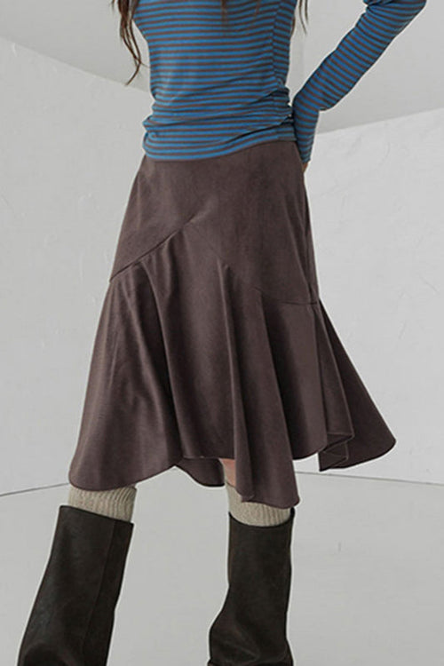 Asymmetric Draped Midi Skirt image 2