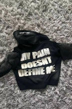 Letter Embroidery Zipper Hoodie image 2