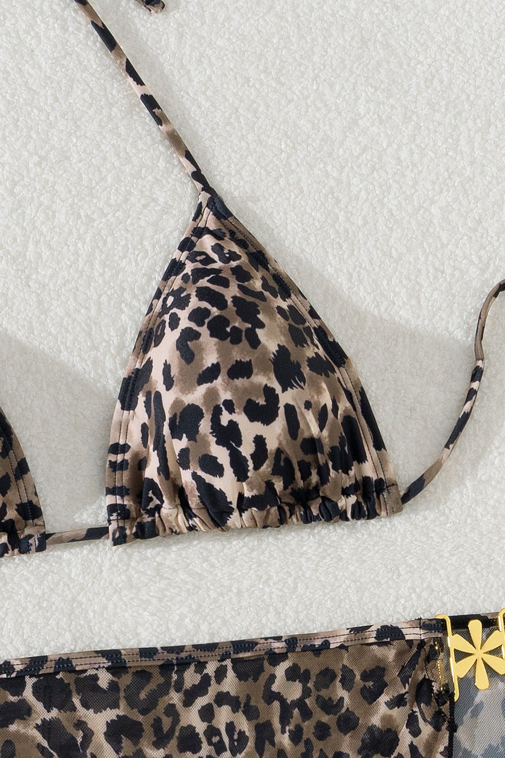 Leopard Triangle Three Piece Swim Set image 5