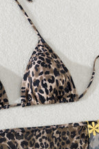 Leopard Triangle Three Piece Swim Set image 5
