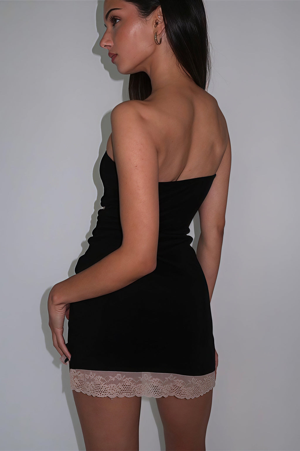 Solid Bow Off Shoulder Slim Mini Dress image 4