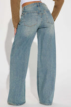 Embroidered Stretch Wide Leg Jean image 2