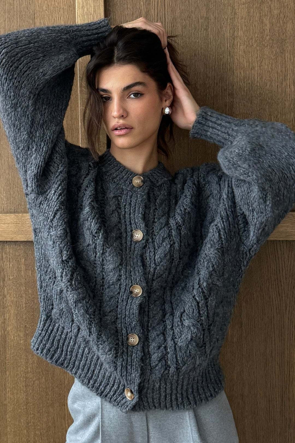 Vintage Cable Knit Crewneck Sweater image 8