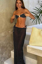Sexy Polka Dot Mesh Skirt Three Piece Swim Set image 3