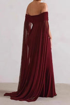 Strapless Cape Long Formal Dress image 4