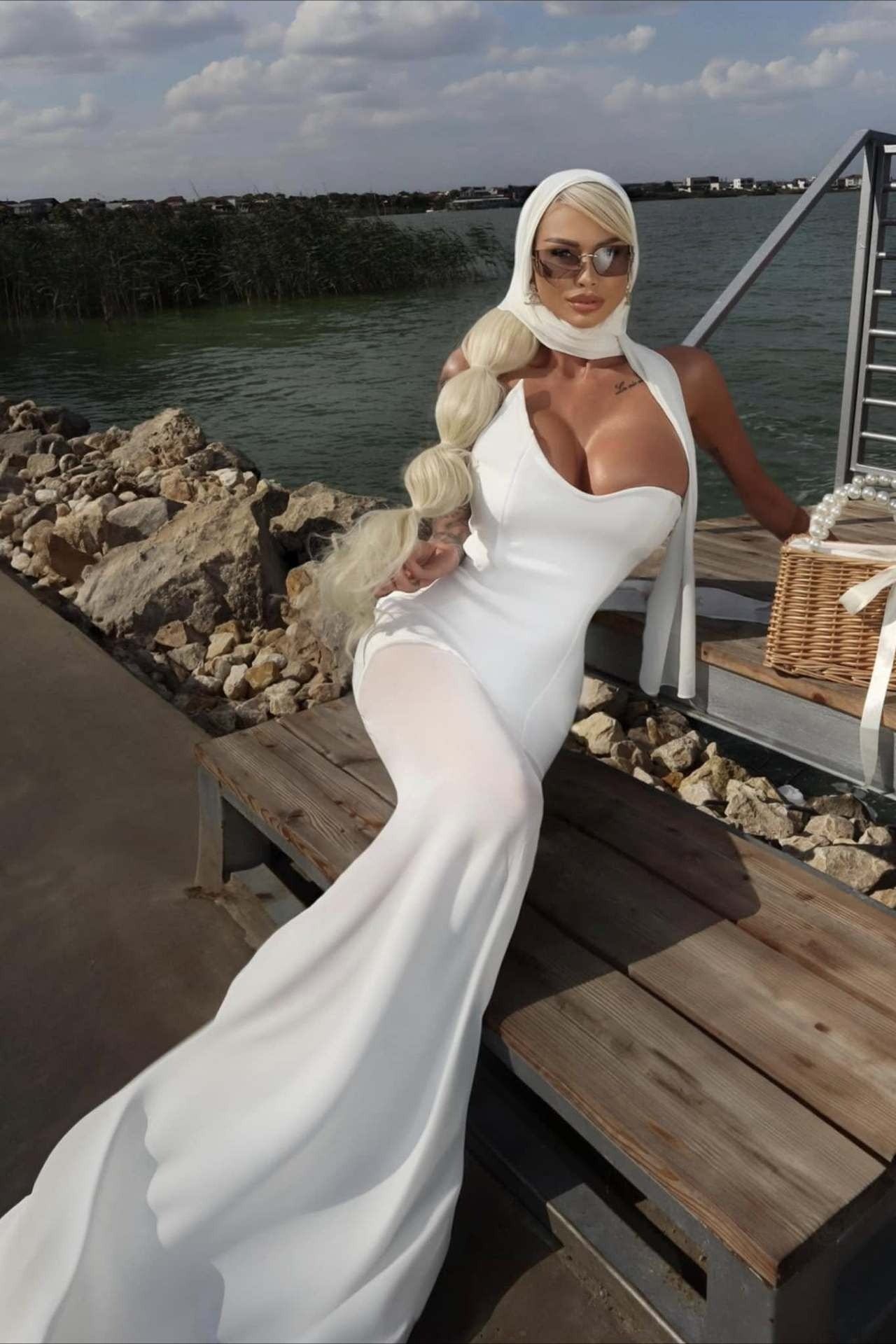 Draped Tie Sexy Mesh Patch Tube Prom Dress image 5