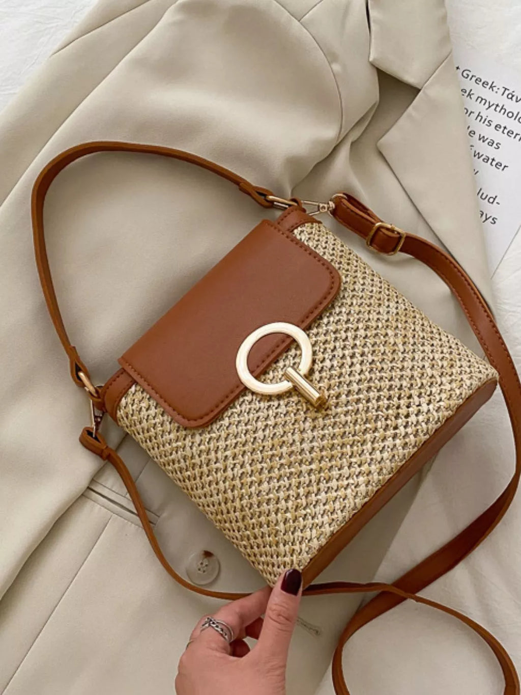 Naomi Straw Crossbody styled for Avrienne