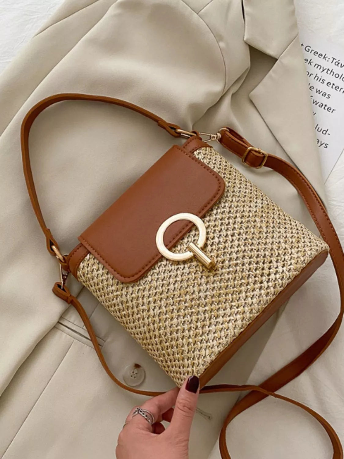Naomi Straw Crossbody styled for Avrienne
