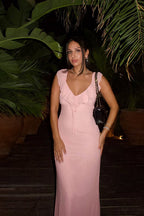 Ruffled Tie Waist Bodycon Maxi Dress image 3