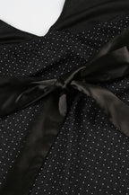 Polka Dot Satin Bow Tie Backless Halter Crop Top image 4