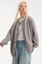 Relaxed Fit Cable Cardigan image 5
