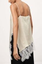 V Neck Lace Trim Patchwork Cami Top image 6