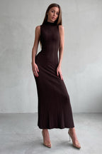 Sleeveless Turtleneck Knit Sweater Dress image 3