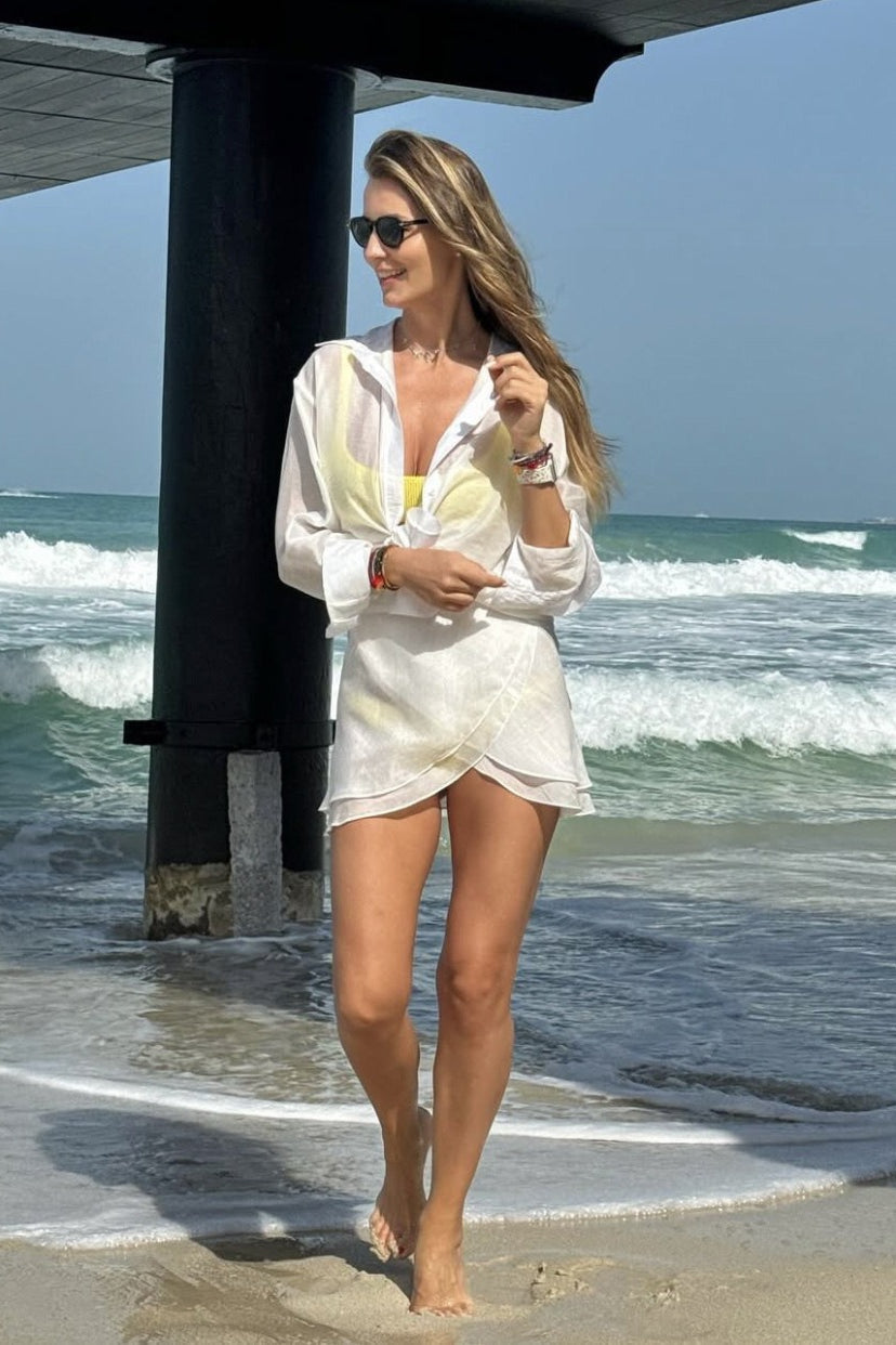 Casual Beach Shirt Cover Skirt Set image 17