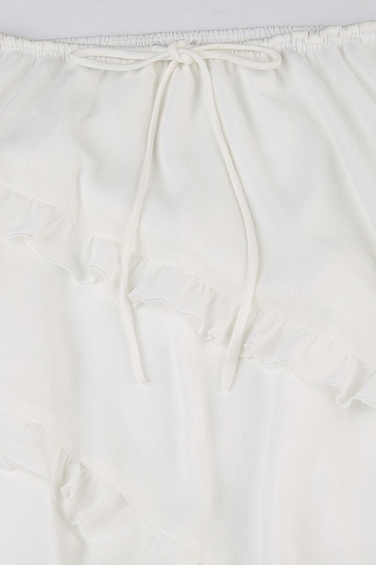 Romantic Ruffle High-Slit Skirt image 4