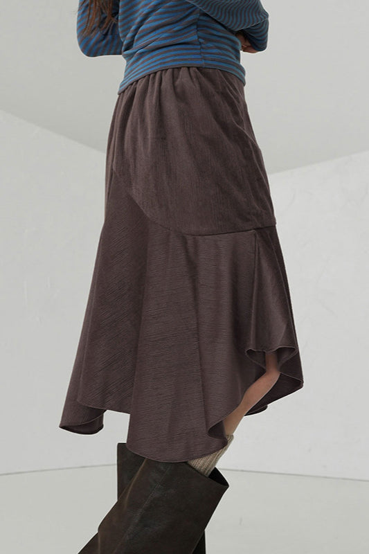 Asymmetric Draped Midi Skirt image 3