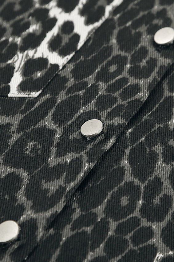 Leopard Print Long Sleeve Open Front Coat image 4