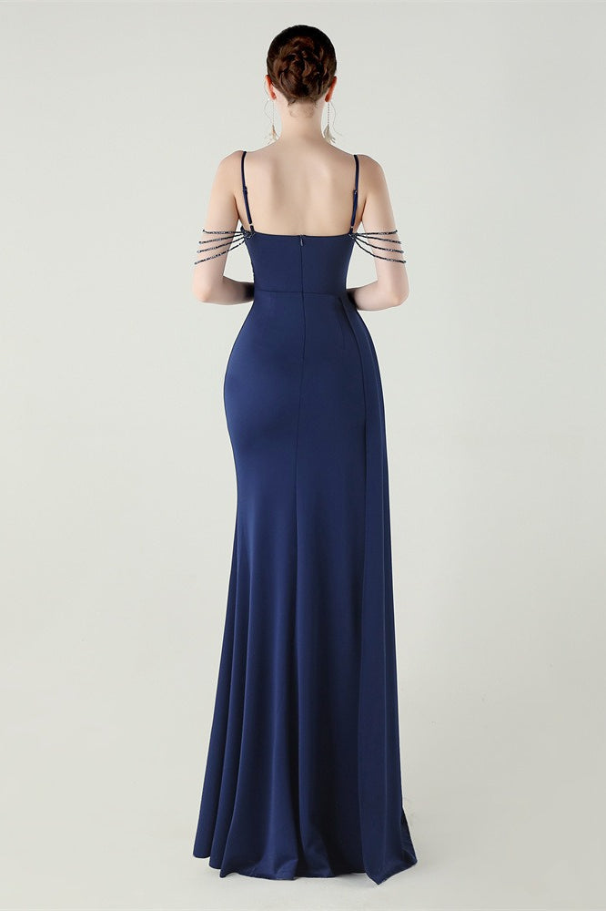 Satin Spaghetti Strap Mermaid Party Dress image 20